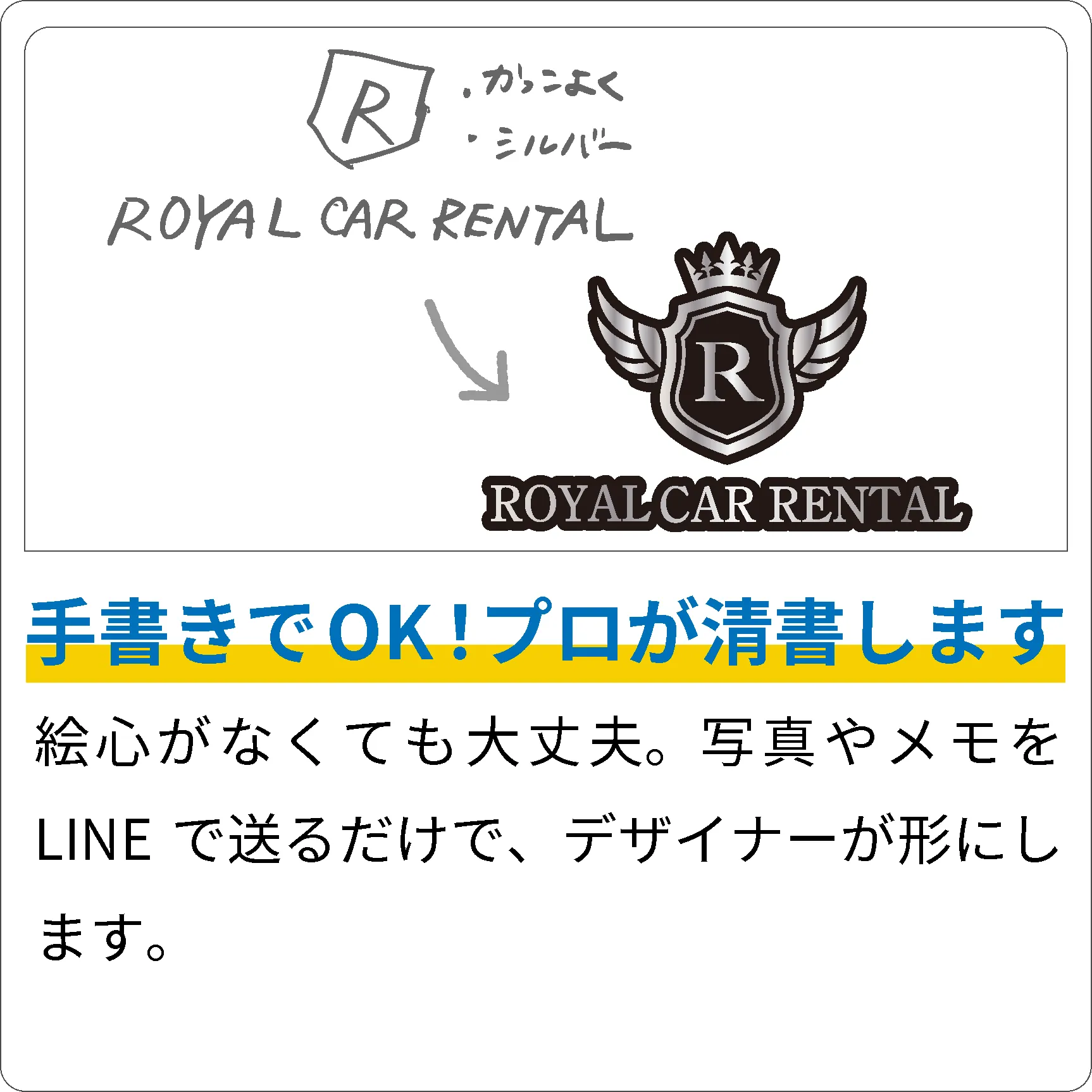 手書きでOK！プロが清書します